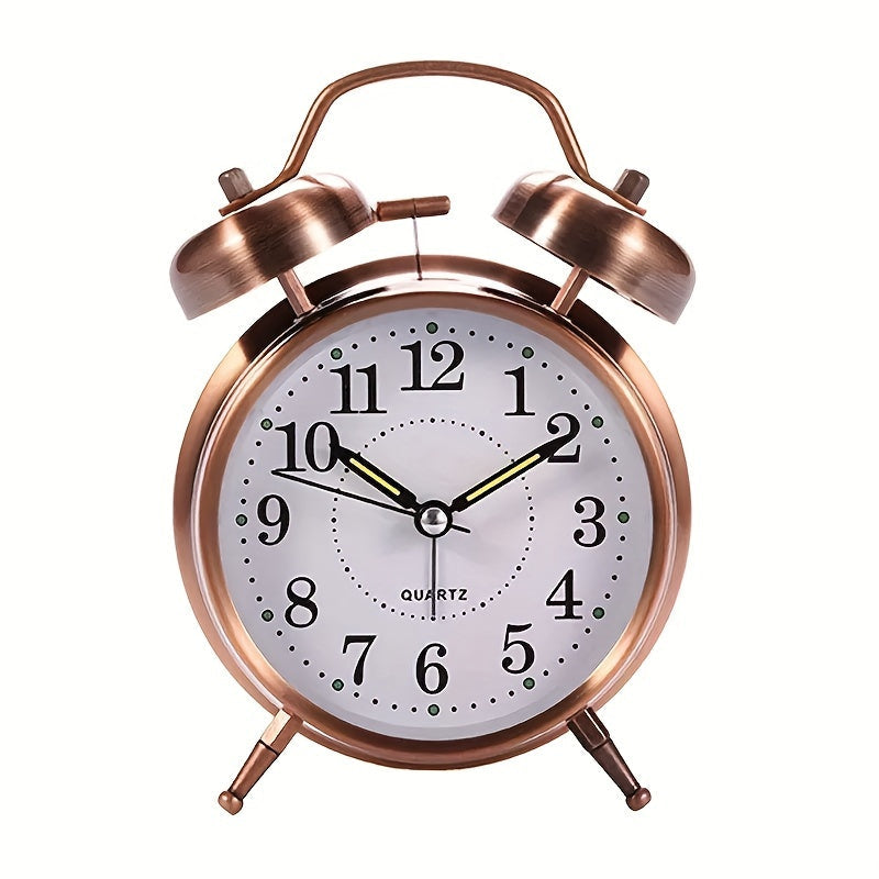 Bellara Wecker - Analog Doppelklingel, Retro-Design mit Leuchtzifferblatt 3