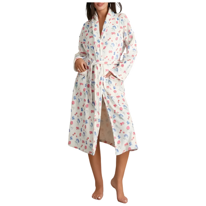 Bluma Bademantel Damen - Weicher Fleece mit Blumenmuster, Komfortabel 1