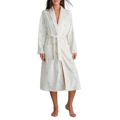 Bluma Bademantel Damen - Weicher Fleece mit Blumenmuster, Komfortabel 2