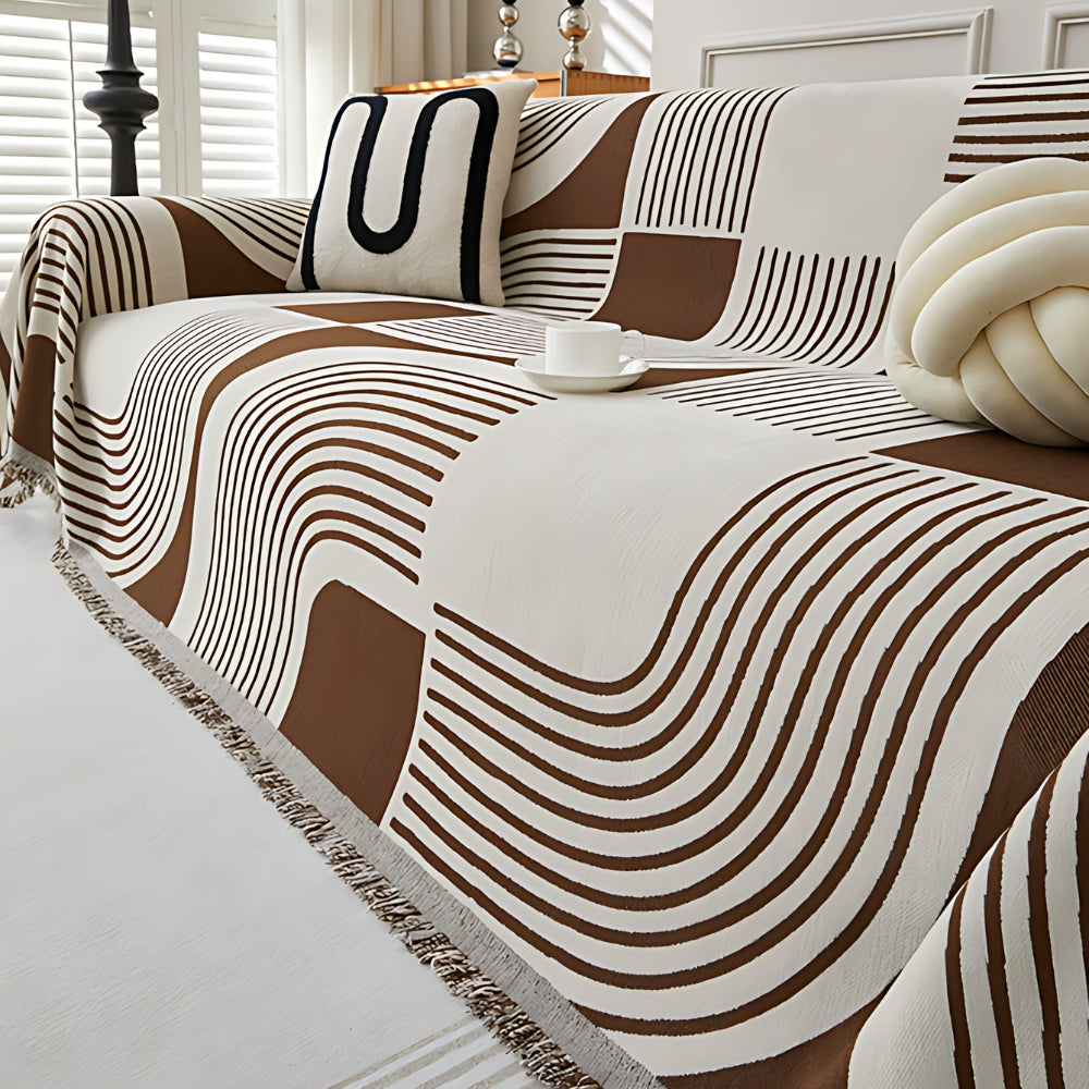 Bohara Sofa Bezug - Weicher Chenille, Reversibel Couchüberzug 3