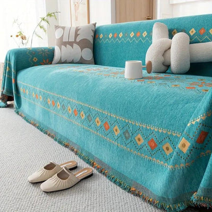 Bohara Sofabezug - Rutschfest, Mikrofasermischung, Boho-Design mit Quasten 5