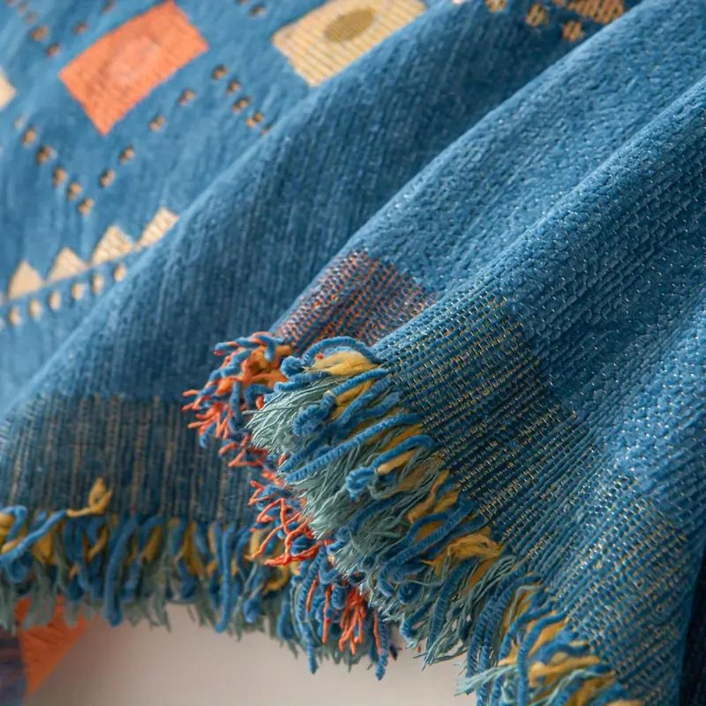 Bohara Sofabezug - Rutschfest, Mikrofasermischung, Boho-Design mit Quasten 6