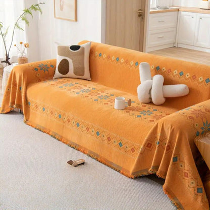 Bohara Sofabezug - Rutschfest, Mikrofasermischung, Boho-Design mit Quasten 7