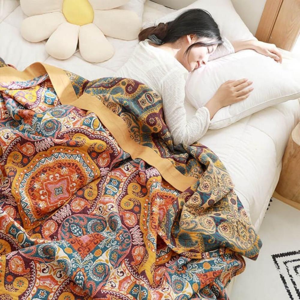 Boreal Wohndecke - Wendbare Baumwolle, Boho-Design 3