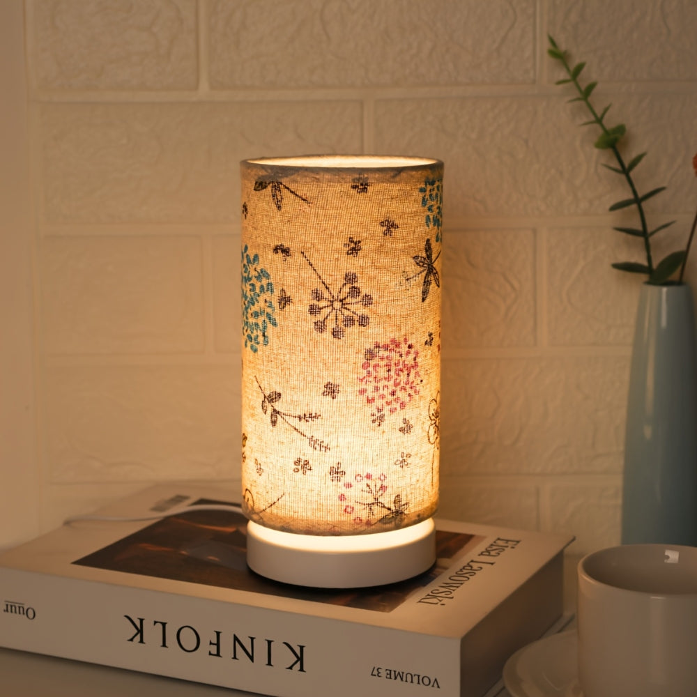 Bota Tischlampe - Stoff mit Blumenmuster, Vintage-Charme für Nachttisch oder Schreibtisch 5