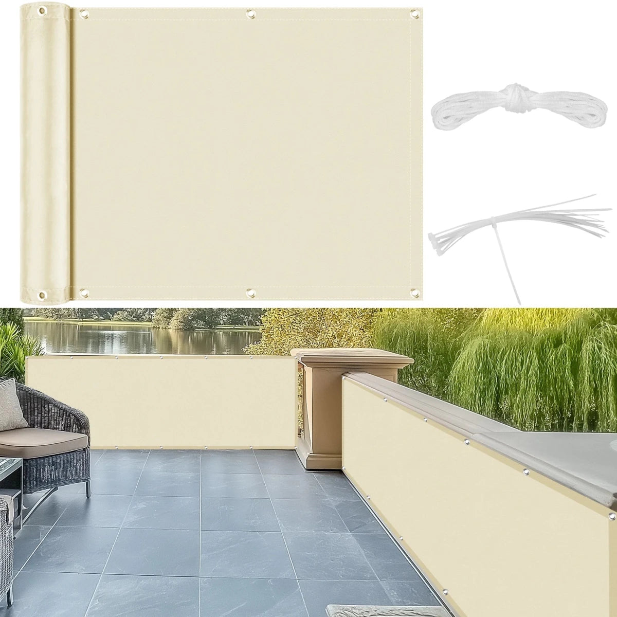 Breeze Sichtschutzzaun - Polyestergewebe, Vielseitig Für Balkon Und Terrasse 7