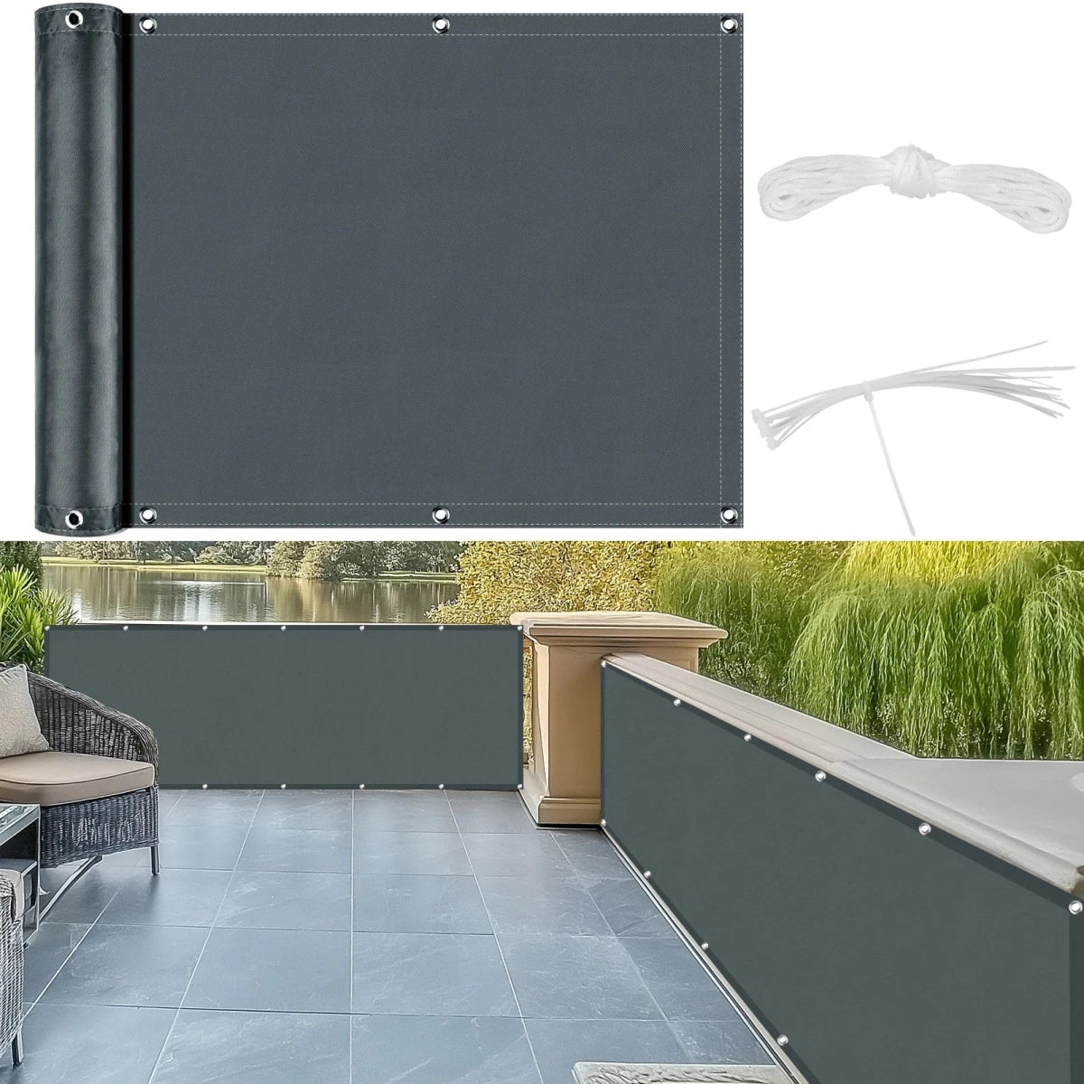 Breeze Sichtschutzzaun - Polyestergewebe, Vielseitig Für Balkon Und Terrasse 8