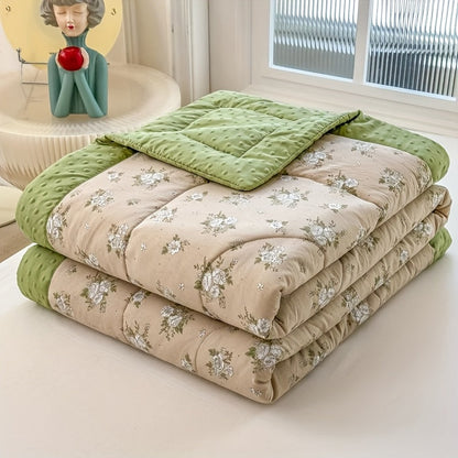 Breezy Sommerdecke - Atmungsaktives Polyester, Blumenmuster für kühlenden Schlafkomfort 6