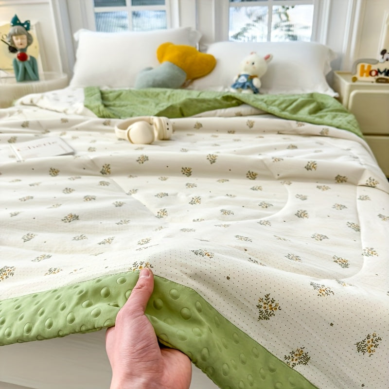 Breezy Sommerdecke - Atmungsaktives Polyester, Blumenmuster für kühlenden Schlafkomfort 7