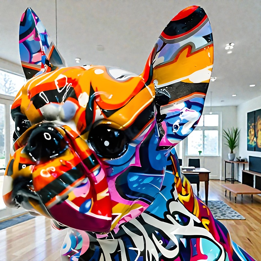 Brixon Hund Figur - Harz, Künstlerisches Graffiti-Design 2