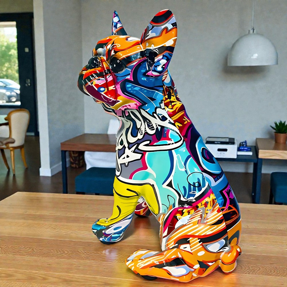 Brixon Hund Figur - Harz, Künstlerisches Graffiti-Design 3