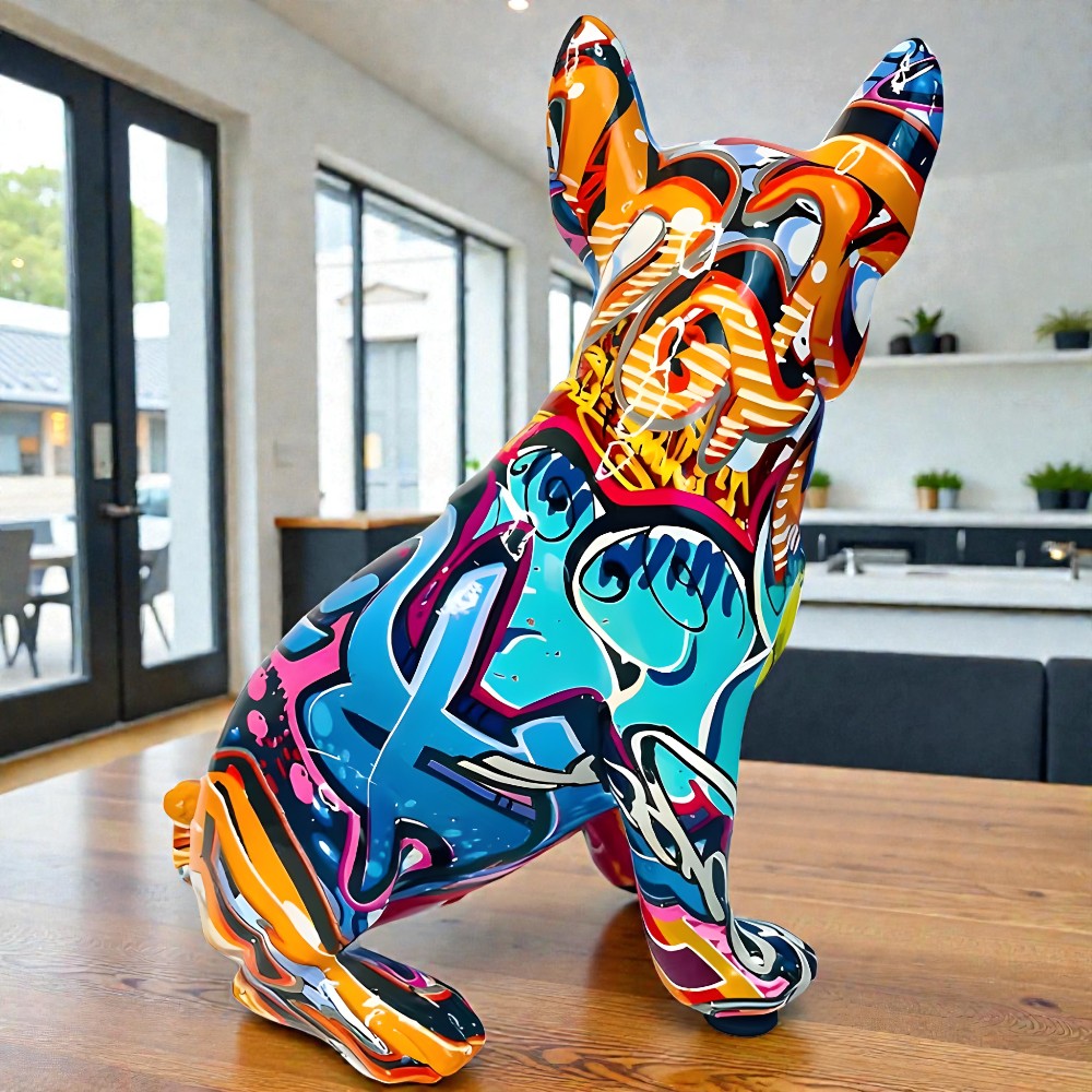 Brixon Hund Figur - Harz, Künstlerisches Graffiti-Design 4