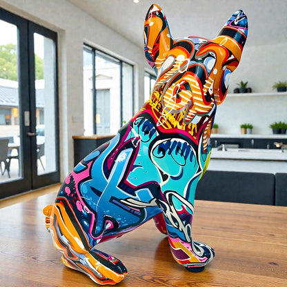 Brixon Hund Figur - Harz, Künstlerisches Graffiti-Design 4