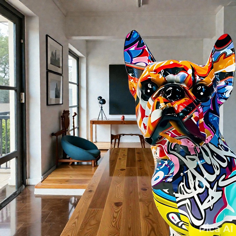Brixon Hund Figur - Harz, Künstlerisches Graffiti-Design 5