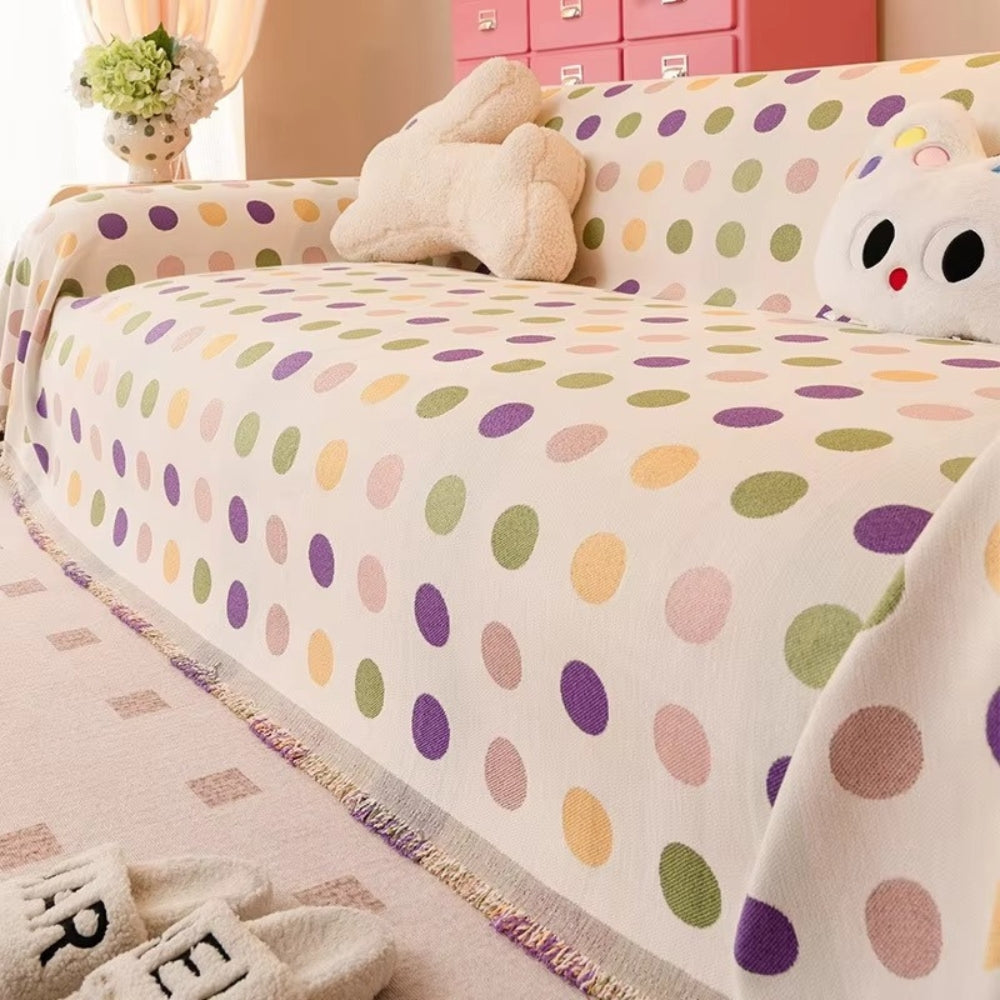 Buntino Sofabezug - Mikrofasermischung, Bunte Polka-Dots 2