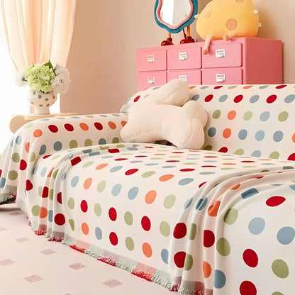 Buntino Sofabezug - Mikrofasermischung, Bunte Polka-Dots 3