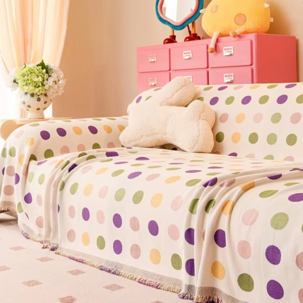 Buntino Sofabezug - Mikrofasermischung, Bunte Polka-Dots 4