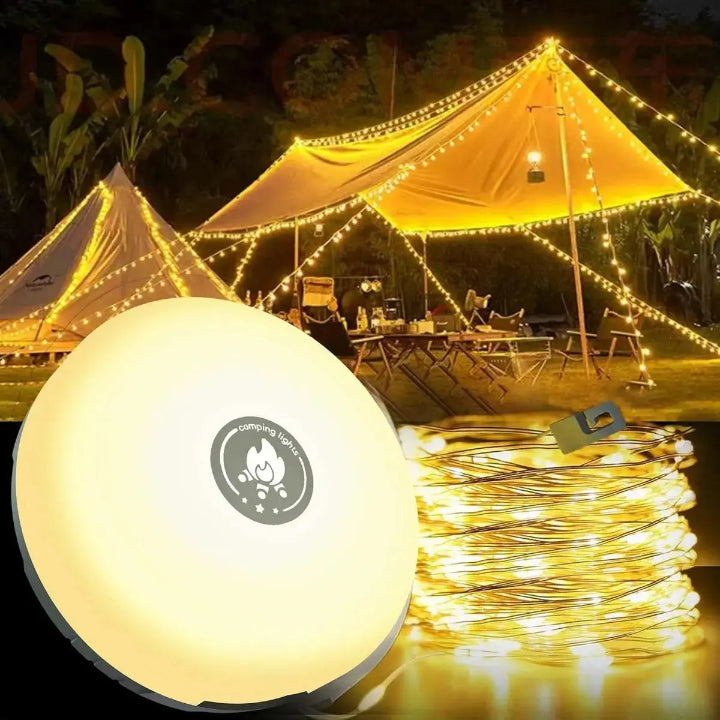 Calyra Campinglampe - 4-in-1 LED, RGB-Lichterkette, USB-Powerbank 0