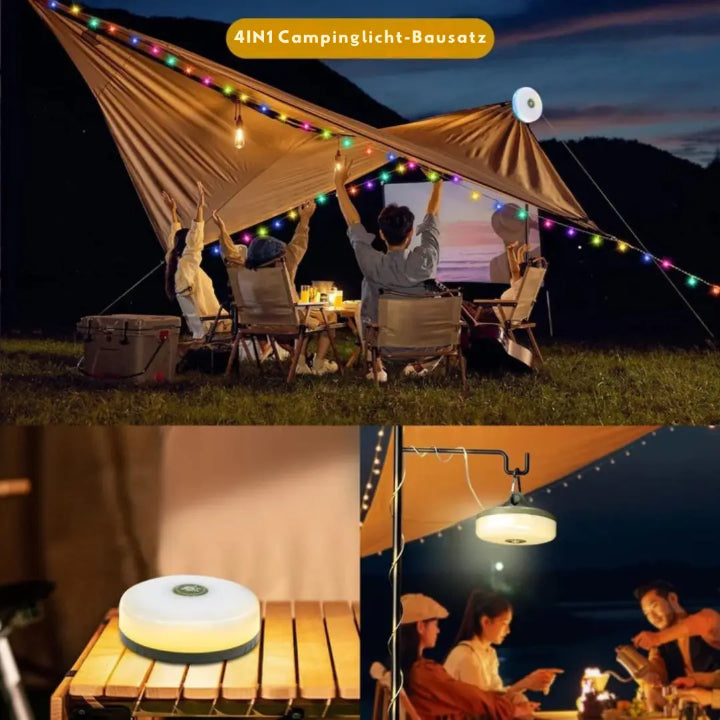 Calyra Campinglampe - 4-in-1 LED, RGB-Lichterkette, USB-Powerbank 6