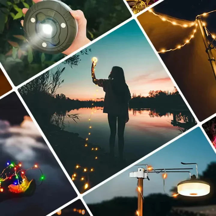 Calyra Campinglampe - 4-in-1 LED, RGB-Lichterkette, USB-Powerbank 7