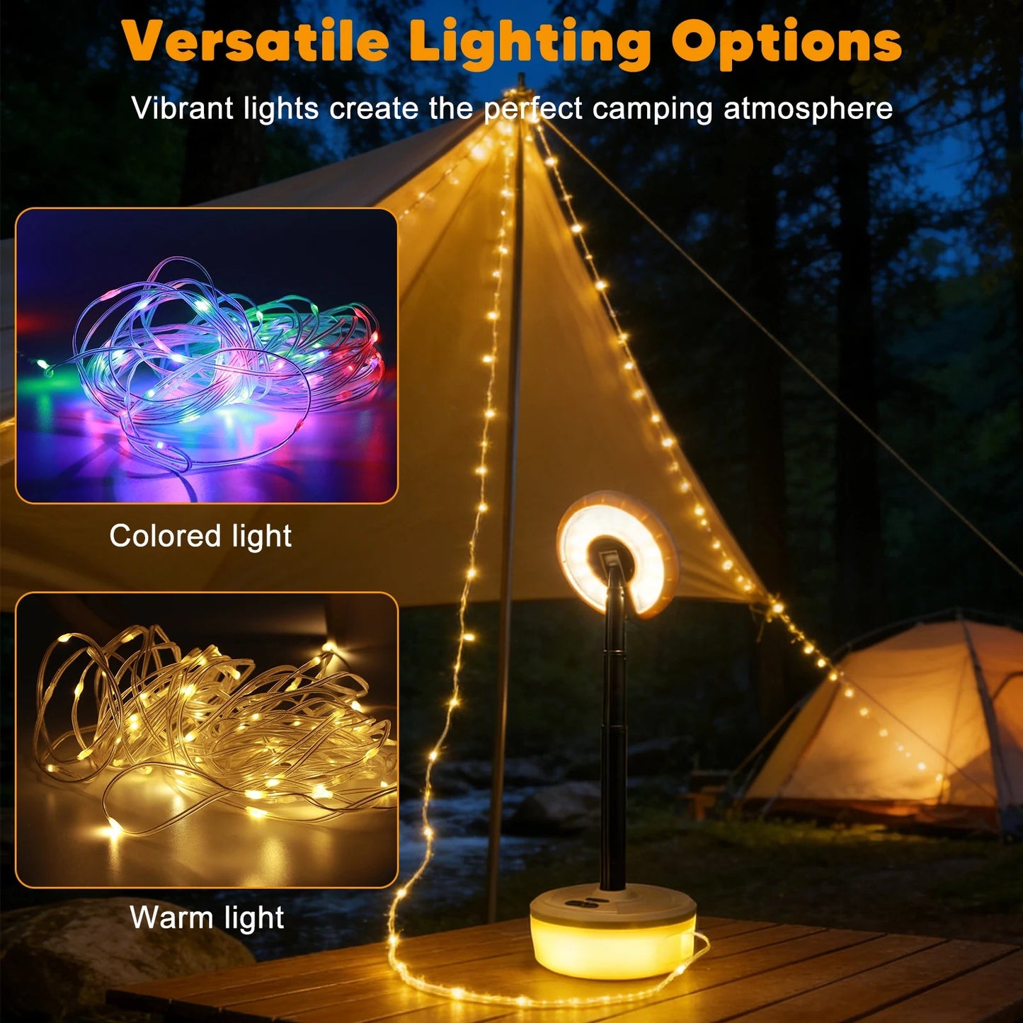Campa LED Lichterkette Outdoor - USB-wiederaufladbar, 10m RGB 3