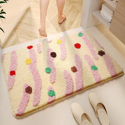 Candi Badematte - Rutschfestes Soft-Touch-Silikon, Bunte Wellenpunkte 4