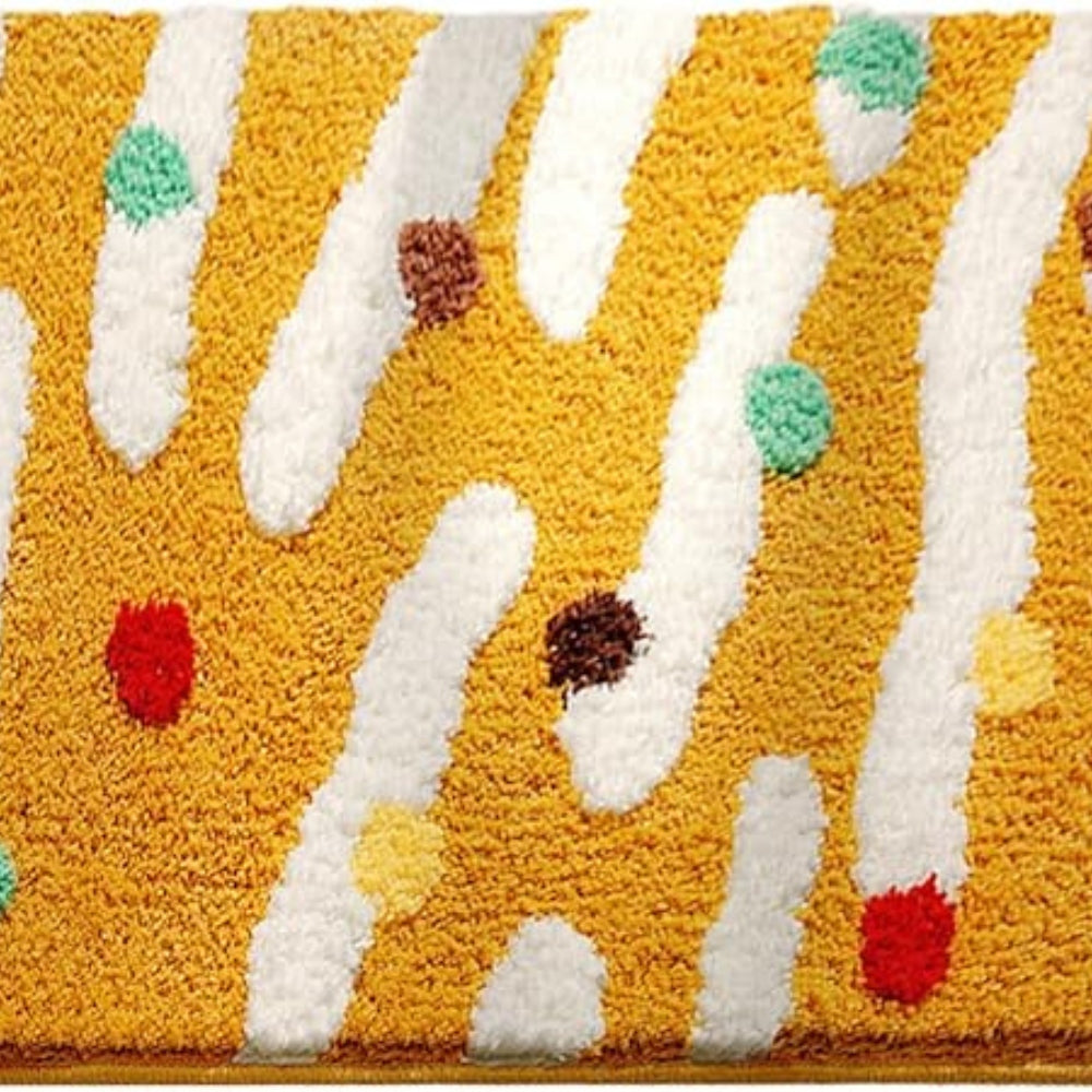 Candi Badematte - Rutschfestes Soft-Touch-Silikon, Bunte Wellenpunkte 6