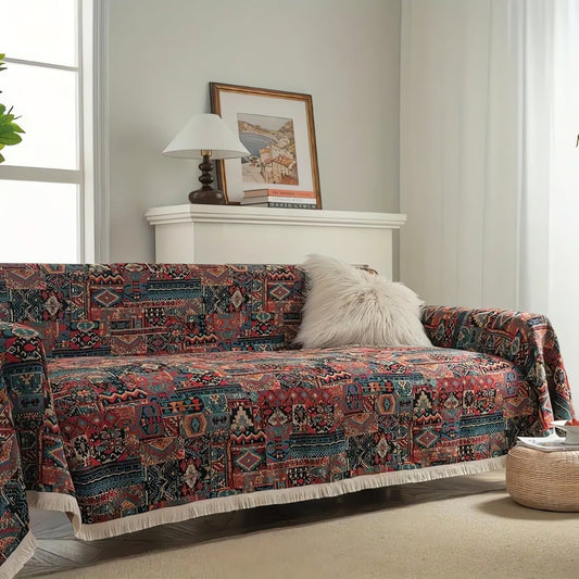 Cassandra Sofa Bezug - Geometrisches Chenille, Vintage-Charme 1