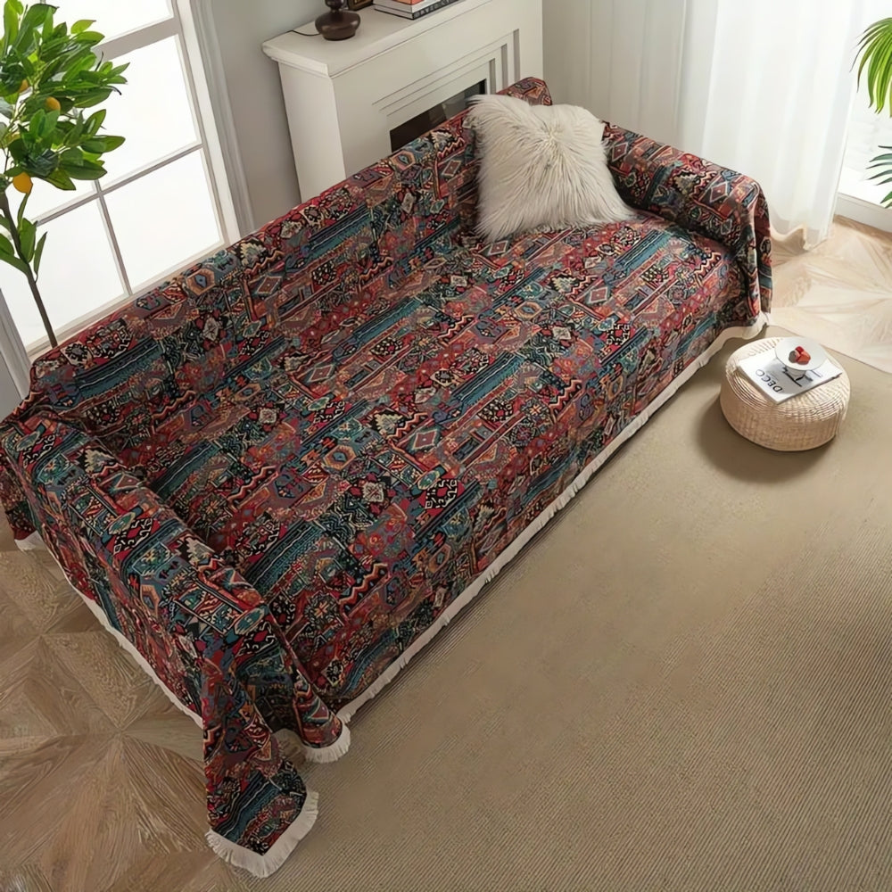 Cassandra Sofa Bezug - Geometrisches Chenille, Vintage-Charme 2
