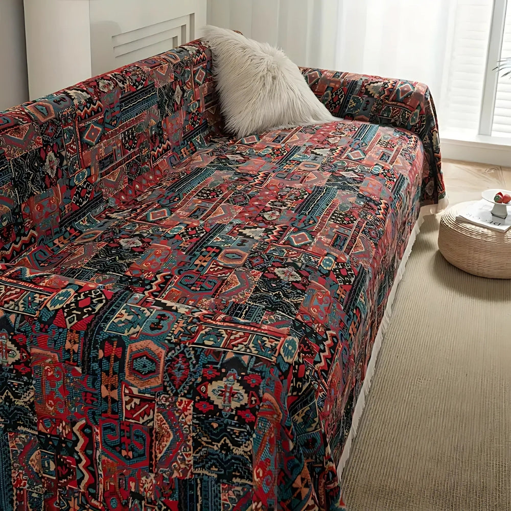 Cassandra Sofa Bezug - Geometrisches Chenille, Vintage-Charme 3