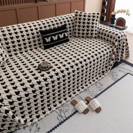 Cavalli Sofa Bezug - Hahnentritt-Muster, Ultraweich, Rutschfest 0