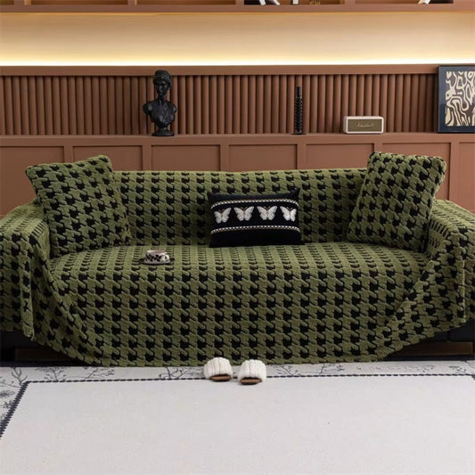Cavalli Sofa Bezug - Hahnentritt-Muster, Ultraweich, Rutschfest 1