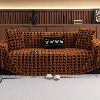 Cavalli Sofa Bezug - Hahnentritt-Muster, Ultraweich, Rutschfest 10