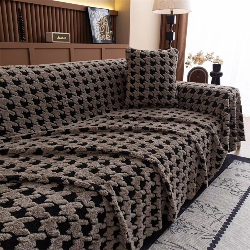 Cavalli Sofa Bezug - Hahnentritt-Muster, Ultraweich, Rutschfest 5