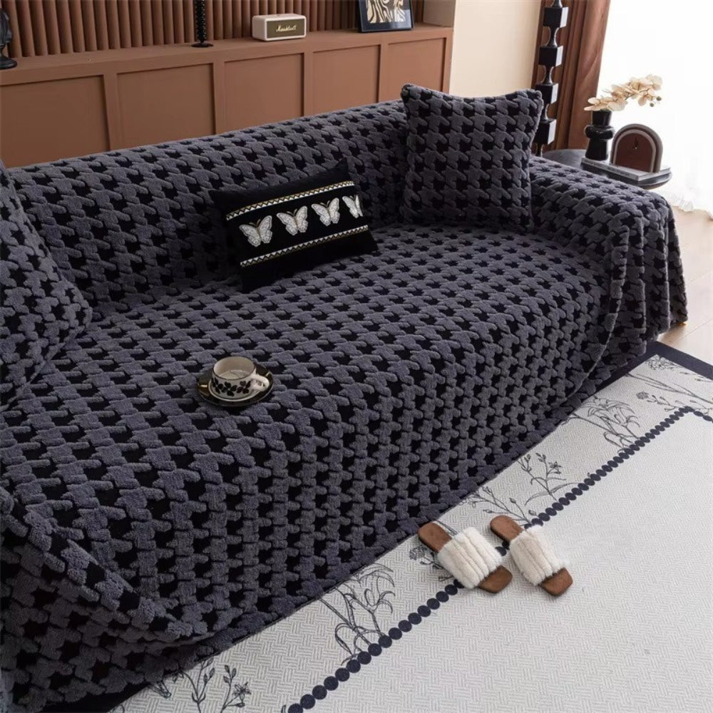 Cavalli Sofa Bezug - Hahnentritt-Muster, Ultraweich, Rutschfest 9