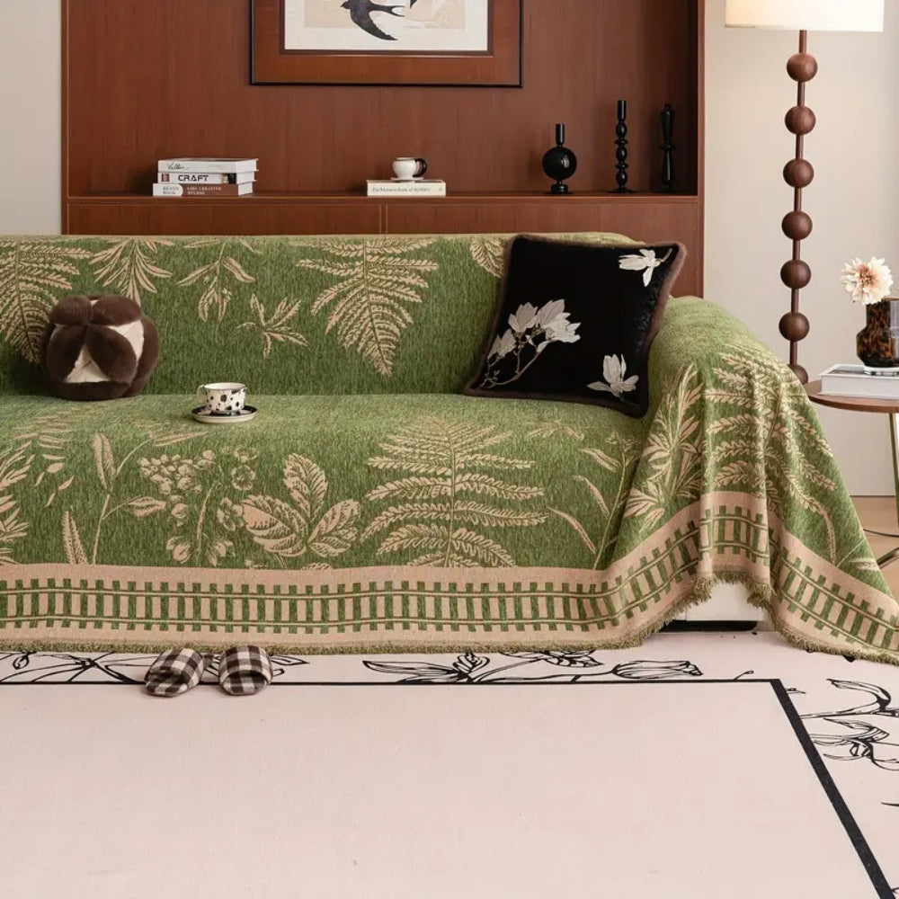 Celestra Sofabezug - Hochwertiges Chenille, Botanisches Muster 1