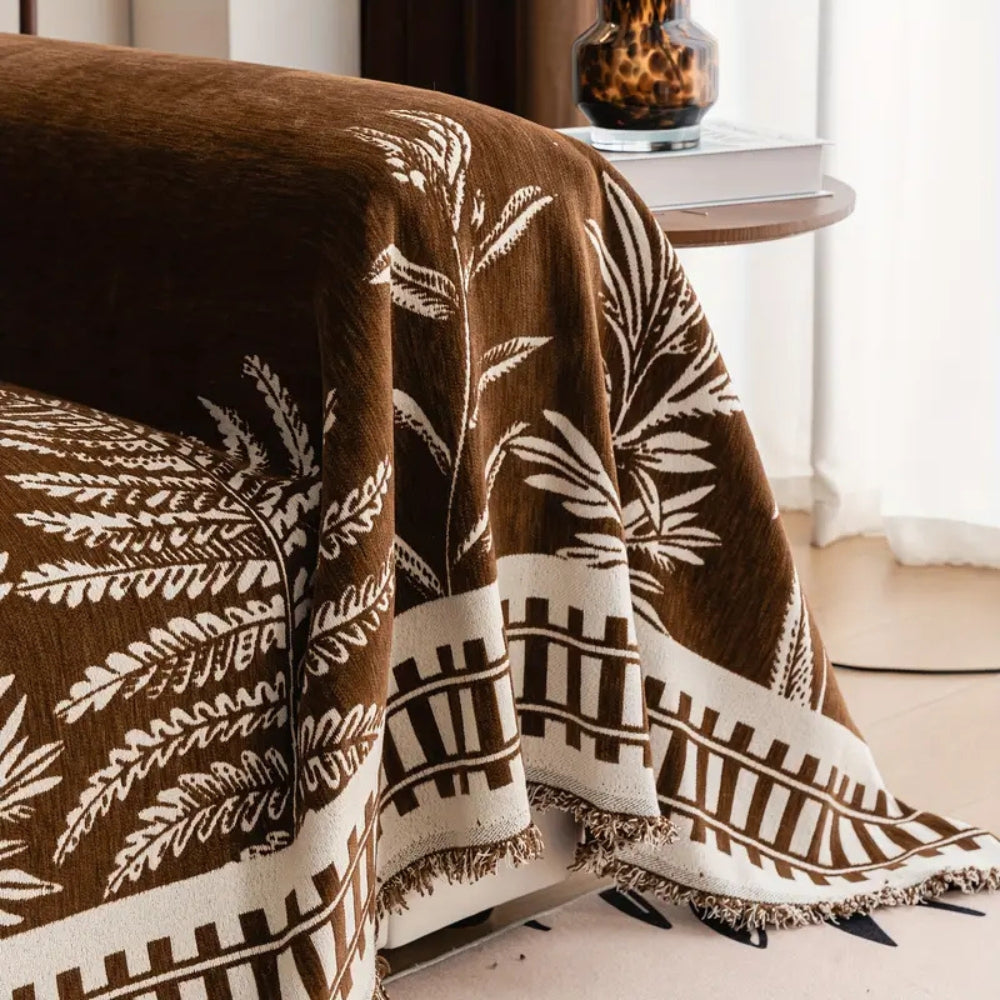 Celestra Sofabezug - Hochwertiges Chenille, Botanisches Muster 5