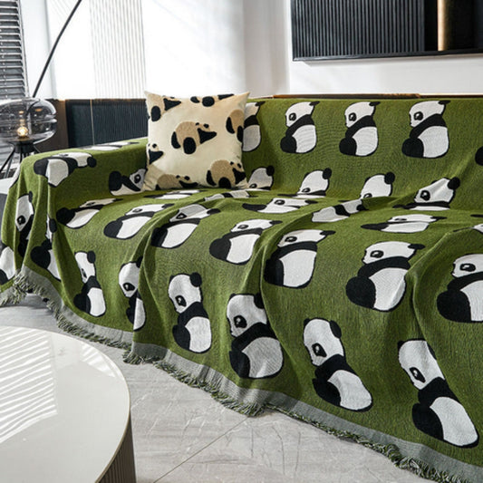 Chantex Sofaüberwurf - Mikrofaser, Reversibel mit Panda-Leopardenmuster 0