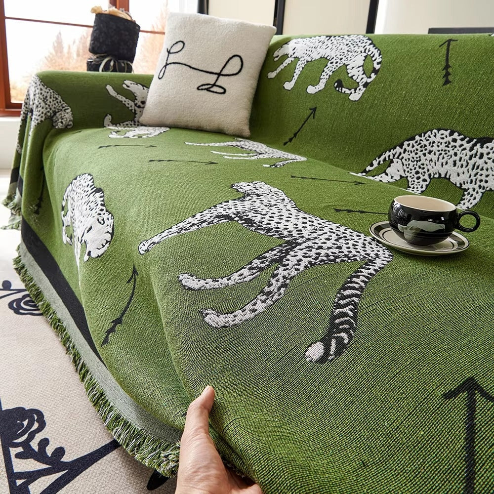 Chantex Sofaüberwurf - Mikrofaser, Reversibel mit Panda-Leopardenmuster 1