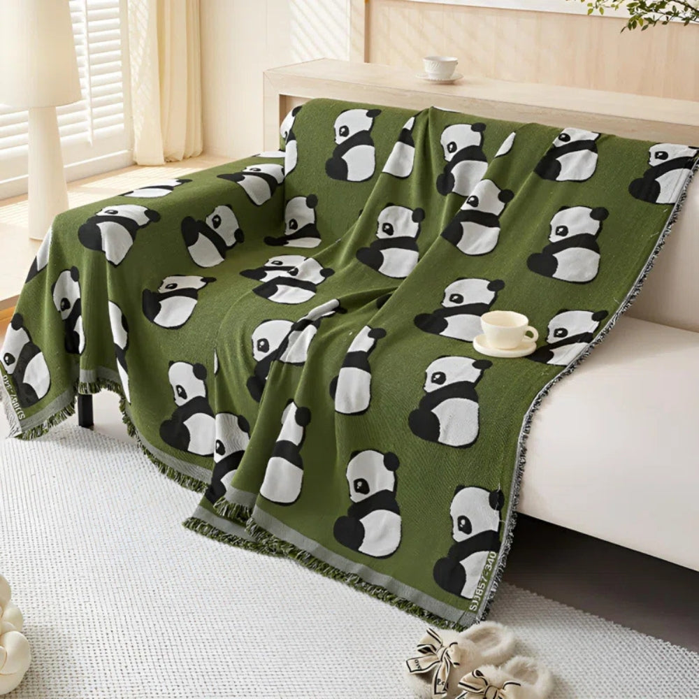 Chantex Sofaüberwurf - Mikrofaser, Reversibel mit Panda-Leopardenmuster 5