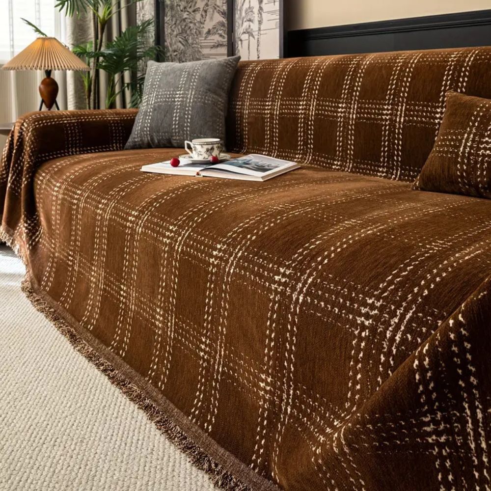Chesterfield Sofaüberwurf - Hochwertiger Chenille, Vintage-Charme 0