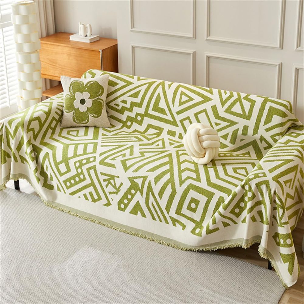 Clean Lines Sofa Bezug - Weicher Chenille-Stoff, Dreiecksmuster 0