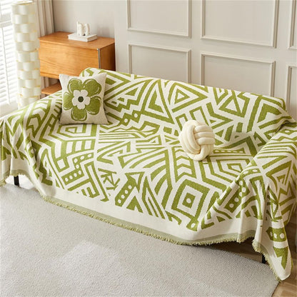 Clean Lines Sofa Bezug - Weicher Chenille-Stoff, Dreiecksmuster 0
