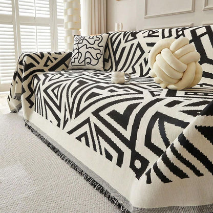 Clean Lines Sofa Bezug - Weicher Chenille-Stoff, Dreiecksmuster 2