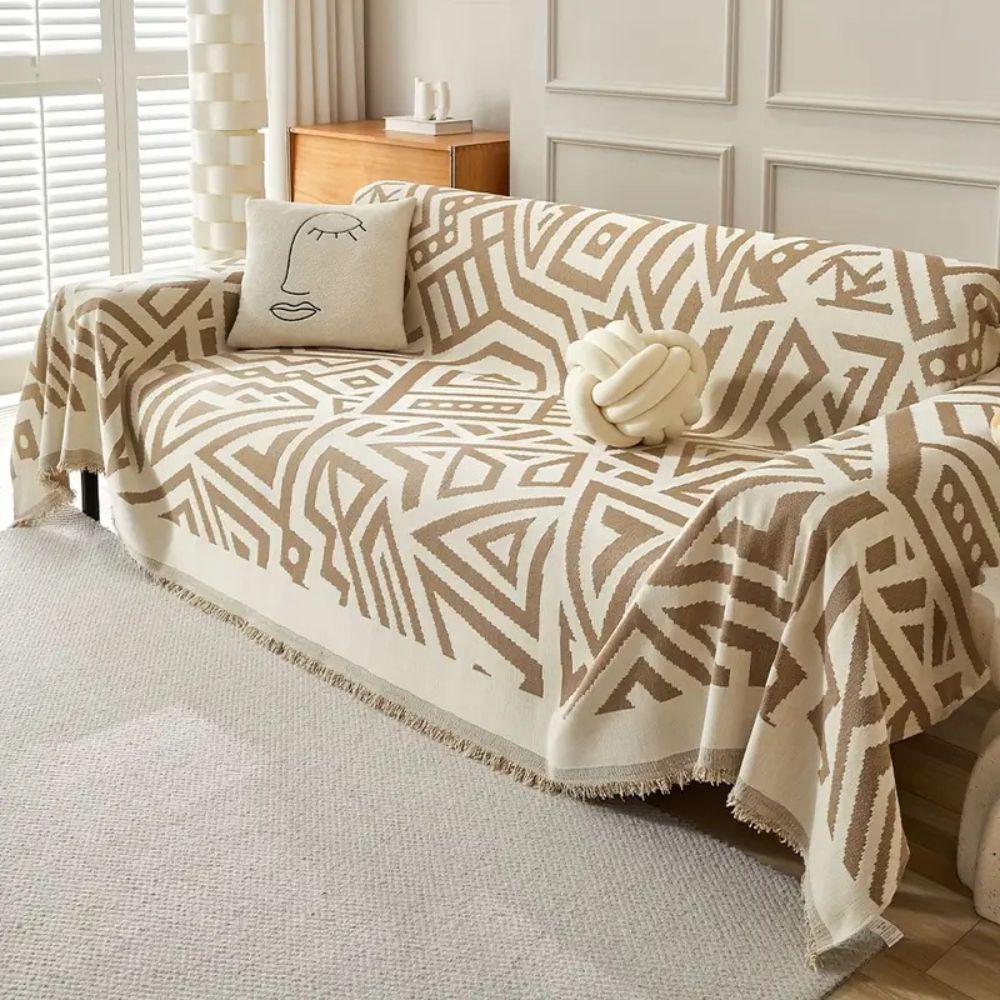 Clean Lines Sofa Bezug - Weicher Chenille-Stoff, Dreiecksmuster 5