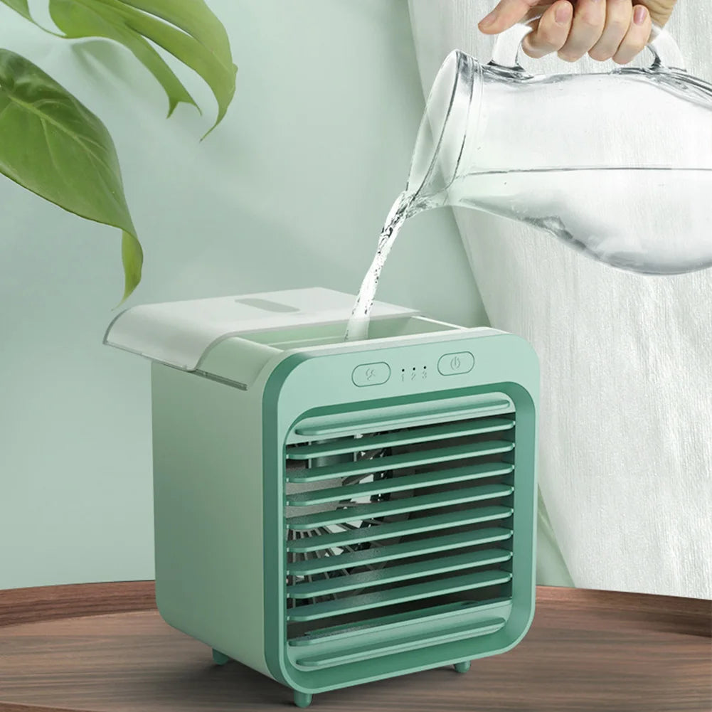 Coolivio Luftkühler mit Wasser - Tragbarer 3-in-1 Verdunstungskühler, USB-aufladbar 1