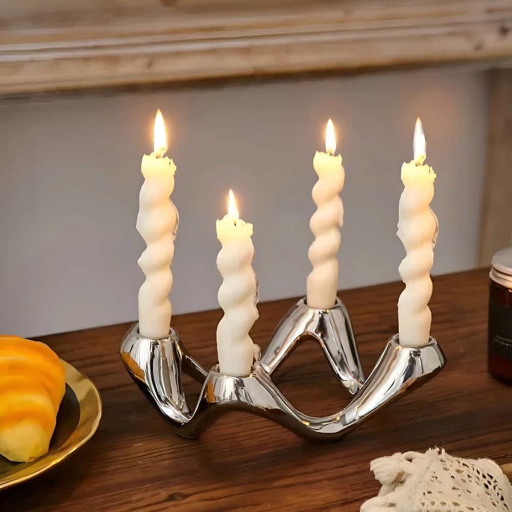 Cosima Kerzenhalter - Keramik, Modernes Design, Wellenform 1