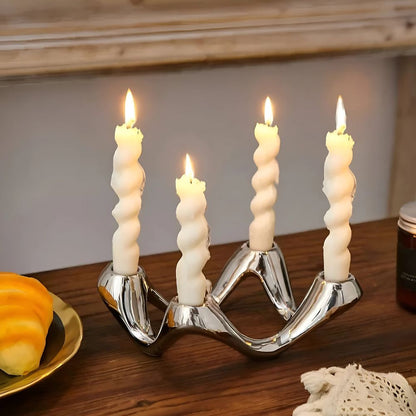 Cosima Kerzenhalter - Keramik, Modernes Design, Wellenform 1
