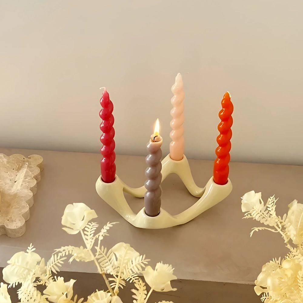 Cosima Kerzenhalter - Keramik, Modernes Design, Wellenform 4