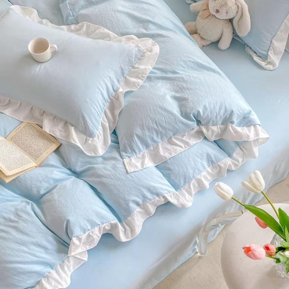 DreamRuffle™ - Bettwäsche Set Baumwolle - Verspieltes Design - Romantisches Schlafzimmer Set